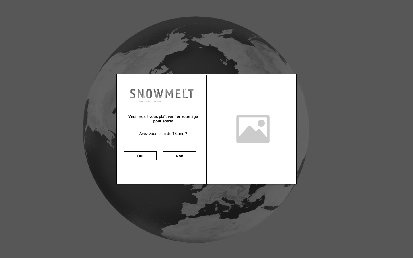 Pop Up de limitation d'accès projet SnowMelt